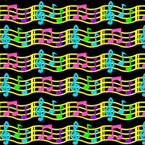 Neon Music Notes
