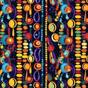 kandinsky inspired strings of  mardi gras beads 