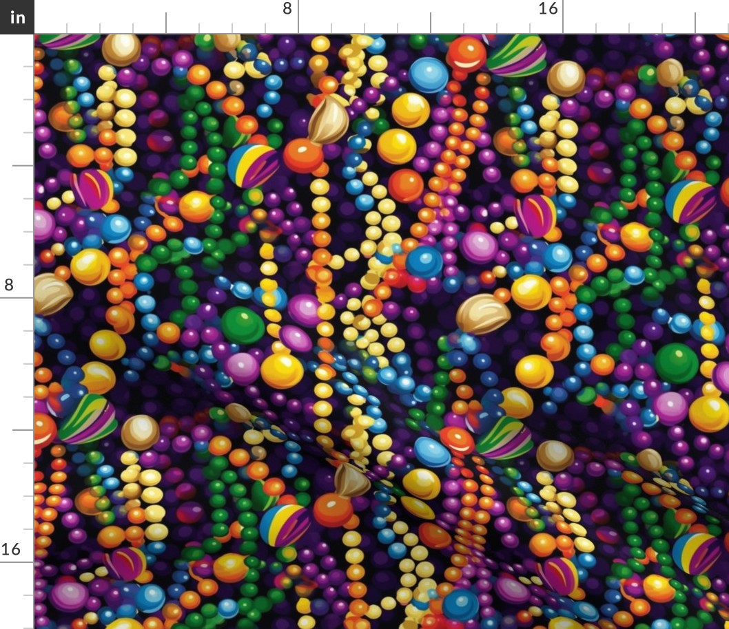 mardi gras beads of gold orange purple and green inspired by kandinsky