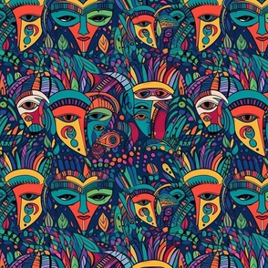 tribal mardi gras masks inspired by kandinsky