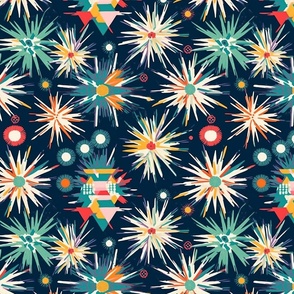kandinsky inspired splash art sunburst fireworks 