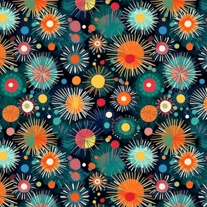rainbow snowflake fireworks inspired by kandinsky
