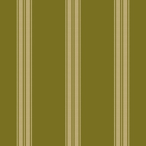 Ticking stripe for linen cotton canvas olive 2085-77
