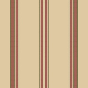 Ticking stripe for linen cotton canvas red and green 2085-33