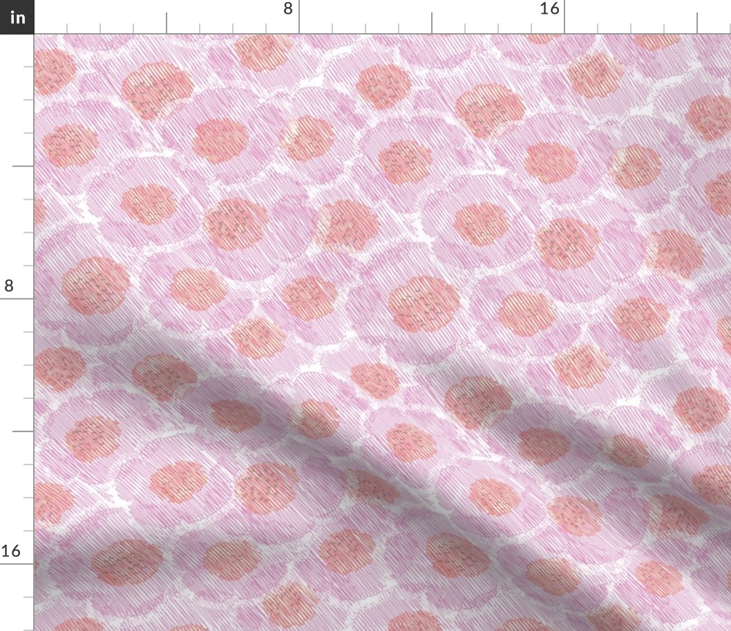 flower scribble pattern pink and coral 2