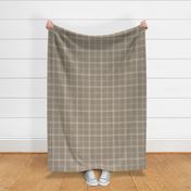 medium scale // classic plaid stripe - creamy white_ khaki brown 02 - simple minimalist tartan checker