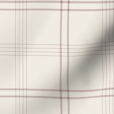 medium scale // classic plaid stripe - creamy white_ silver rust blush - simple minimalist tartan checker