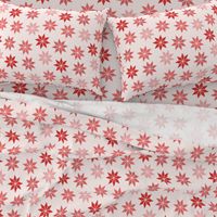 Stylized Winter Poinsettia in Red and Pink (Large)