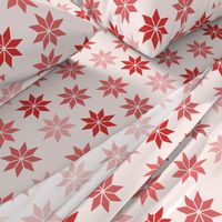 Stylized Winter Poinsettia in Red and Pink (Large)