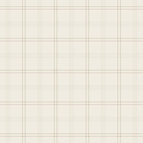 small scale  // classic plaid stripe - bone beige_ creamy white - simple minimalist tartan checker