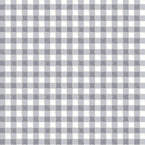 Gingham check in soft gray S