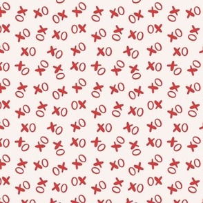 Valentine's XO hugs kisses, red 3x3