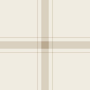 JUMBO // simple plaid stripes - bone beige_ creamy white - minimalist tartan