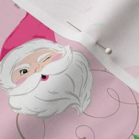 Pink Wink Santa with Christmas Lights