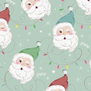 Winking Santa and Christmas Lights _Mint