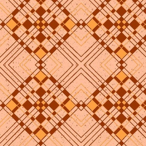 Prairie School Tile in Brown and Gold