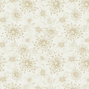 Nimbus Flowers | Neutral Floral | Williamsburg Stone | Med Scale