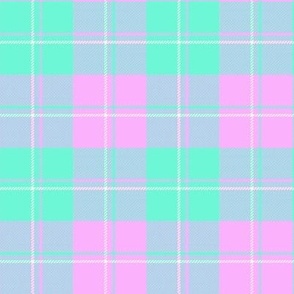 (medium) Sweet Mint Rose Tartan / Green and  Pink Plaid / 15959572 / medium scale