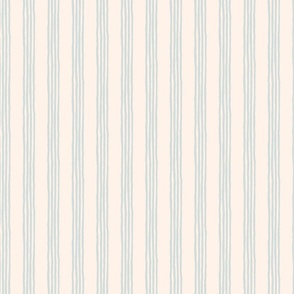 Vertical Imperfect Pinstripe Wallpaper in Pale Sea Foam Green and White