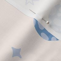 Outer Space Dreams Wallpaper in Blue and White