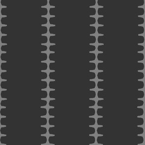 Stitched Up - Vertical stripes - Intersecting Lines in Cross Stitched Zipper - Gray Monochrome