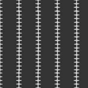 Stitched Up - Vertical stripes - Intersecting Lines in Cross Stitched Zipper - Gray Monochrome