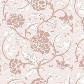 Asian Peonies in Regency Pink Monochrome - Coordinate