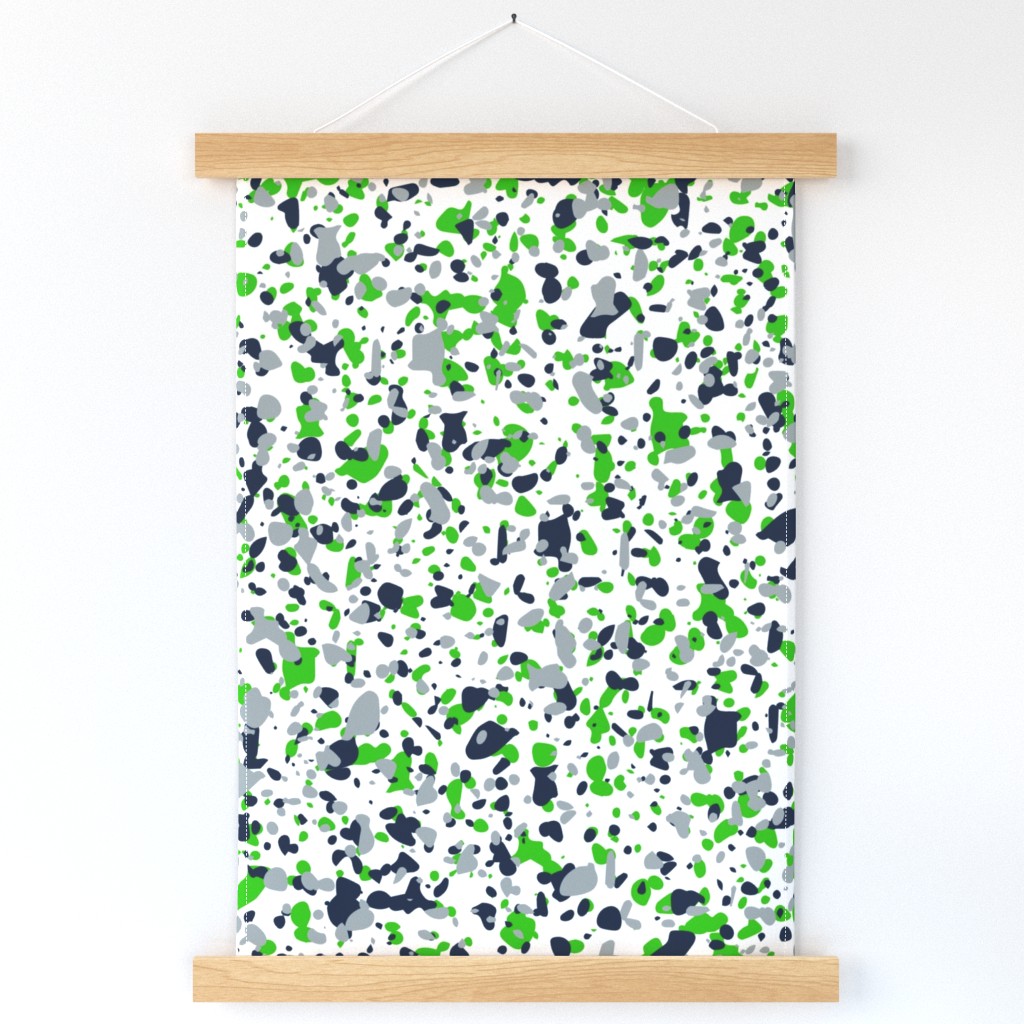 Seahawks inspired terrazzo paint splatter