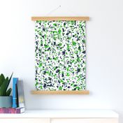 Seahawks inspired terrazzo paint splatter