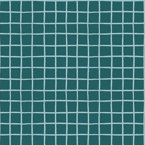 Hand-drawn Teal Grid Blender Pattern