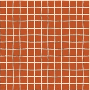 Hand-drawn Terracotta Tiled Grid Pattern