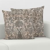 Modern damask/Year of the Rabbit /Grey/inverted colors/textured