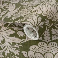 Modern damask/year of the rabbit/textured/Dark green 