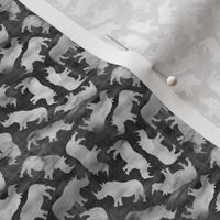 Microprint Watercolor Rhinos - grey on grey