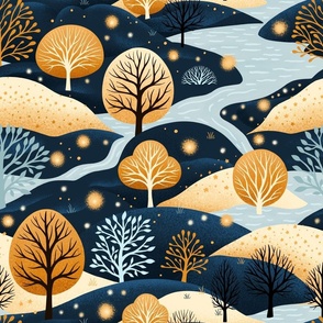 Magic in the snowlit woods - large scale