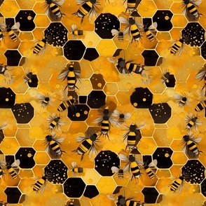 art nouveau honey comb bees inspired by gustav klimt