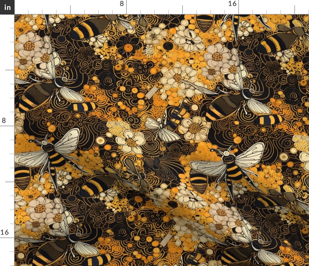 gustav klimt inspired art nouveau bees