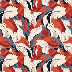 victorian red gray and white flower petals
