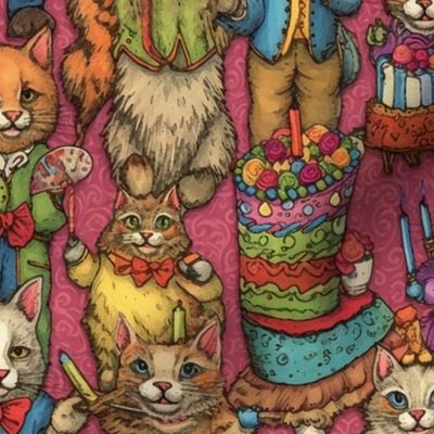 anthro birthday party cat inspired by louis wain
