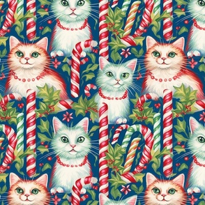 candy canes and christmas cats inspired by louis wain
