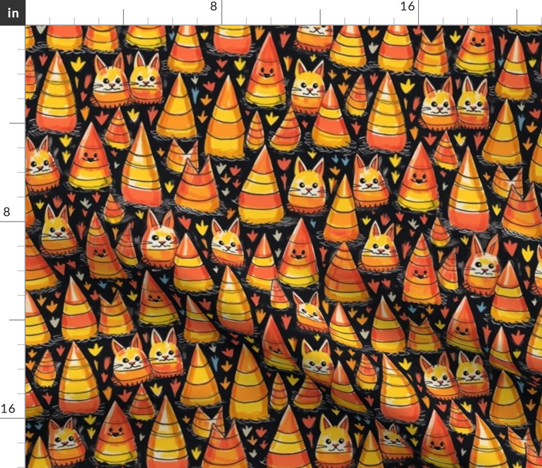 candy corn cats inspired by louis wain