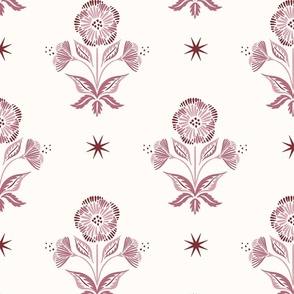 floral star/dusty rose/large