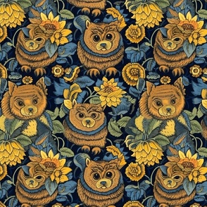 sunflower cats inspired by louis wain