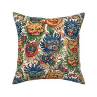 dragon faced cats inspired by louis wain