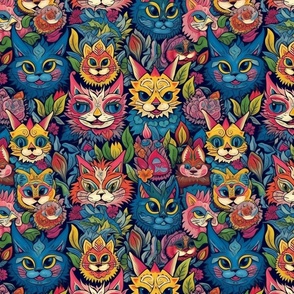 floral cats and spring kitties inspired by  louis wain