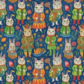 anthro cats at easter inspired by louis wain