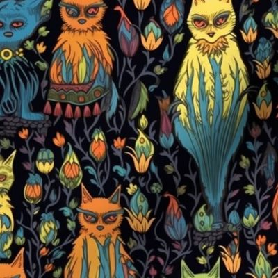 louis wain inspired ghost cats