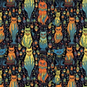 louis wain inspired ghost cats
