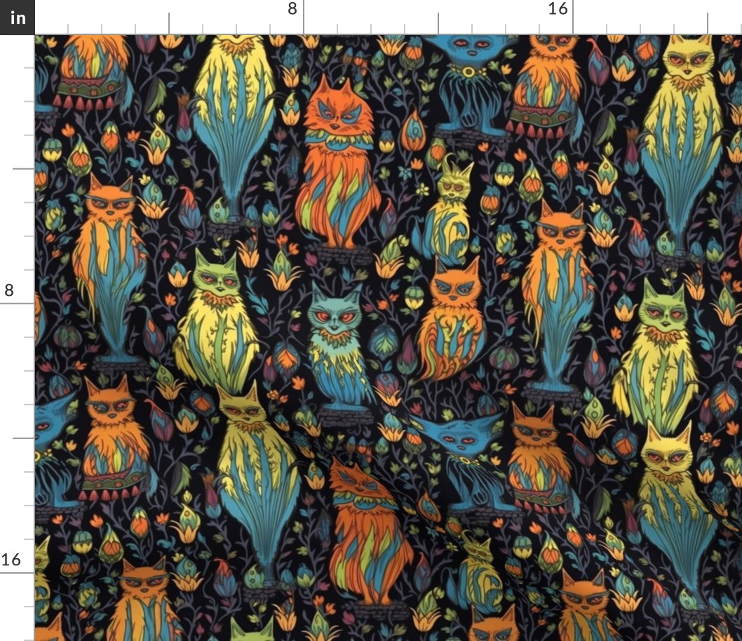 louis wain inspired ghost cats