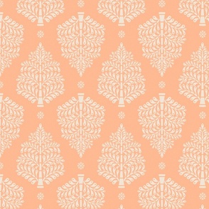 ornate trees-block print-peach fuzz-medium scale